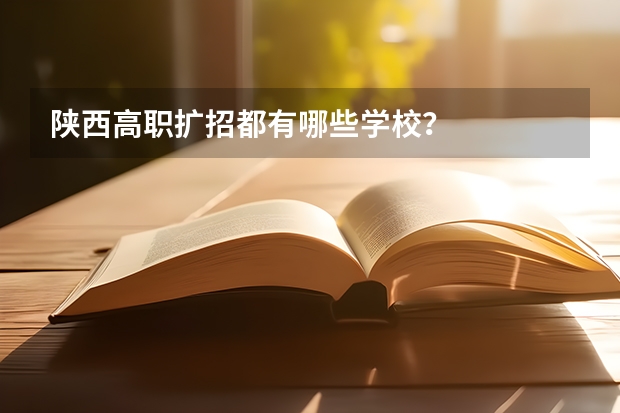 陕西高职扩招都有哪些学校？